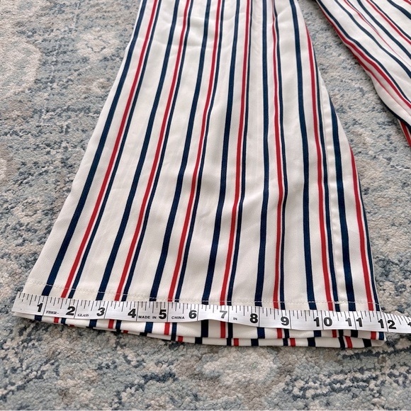 Zara striped wide leg cropped trouser pants - Picture 7 of 9